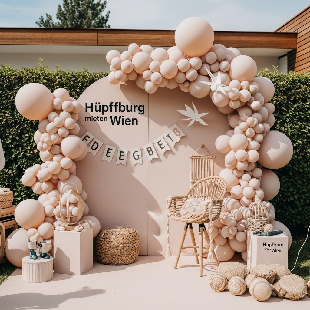 Hüpfburg mieten Wien – Öffentliche Verkehrsmittel clever nutzen – Detailaufnahme von Dekoration und Softplay-Elementen in Wien