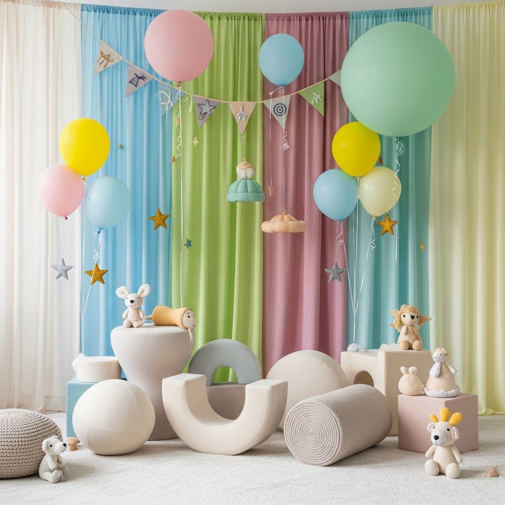 Hüpfburg mieten in Wien-Floridsdorf – Familienfeste im 21. Bezirk – Detailaufnahme von Dekoration und Softplay-Elementen in Wien