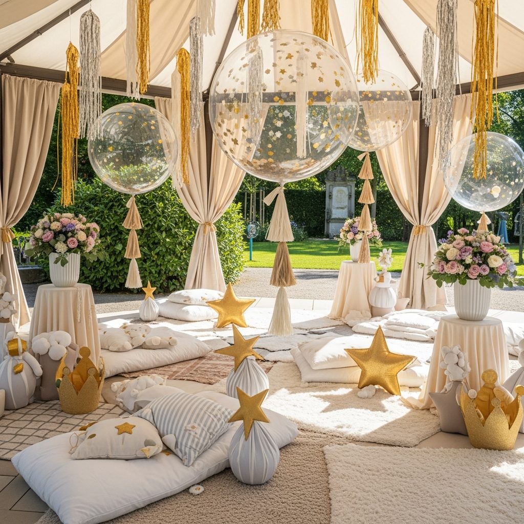 Hüpfburg mieten in Wien-Hietzing – elegante Feste im 13. Bezirk – Detailaufnahme von Dekoration und Softplay-Elementen in Wien