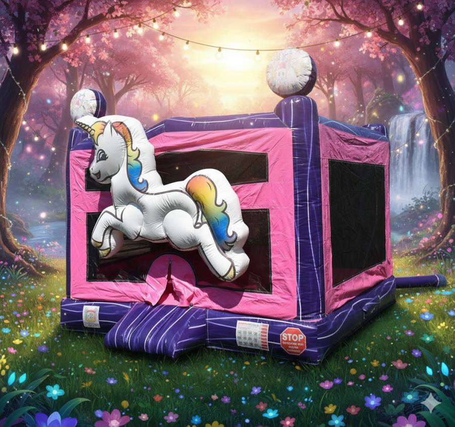Hüpfburg Unicorn Love mieten Wien – Partybienchen