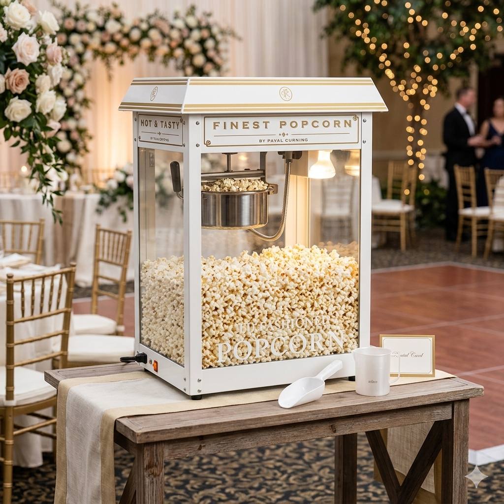 Partyzubehör Popcornmaschine Hochzeit weiß mieten Wien