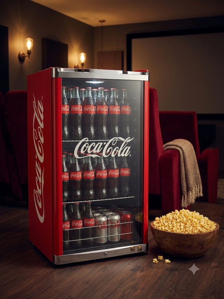 Partyzubehör Coca-Cola Kühlvitrine mit Glasfront mieten Wien – Partybienchen
